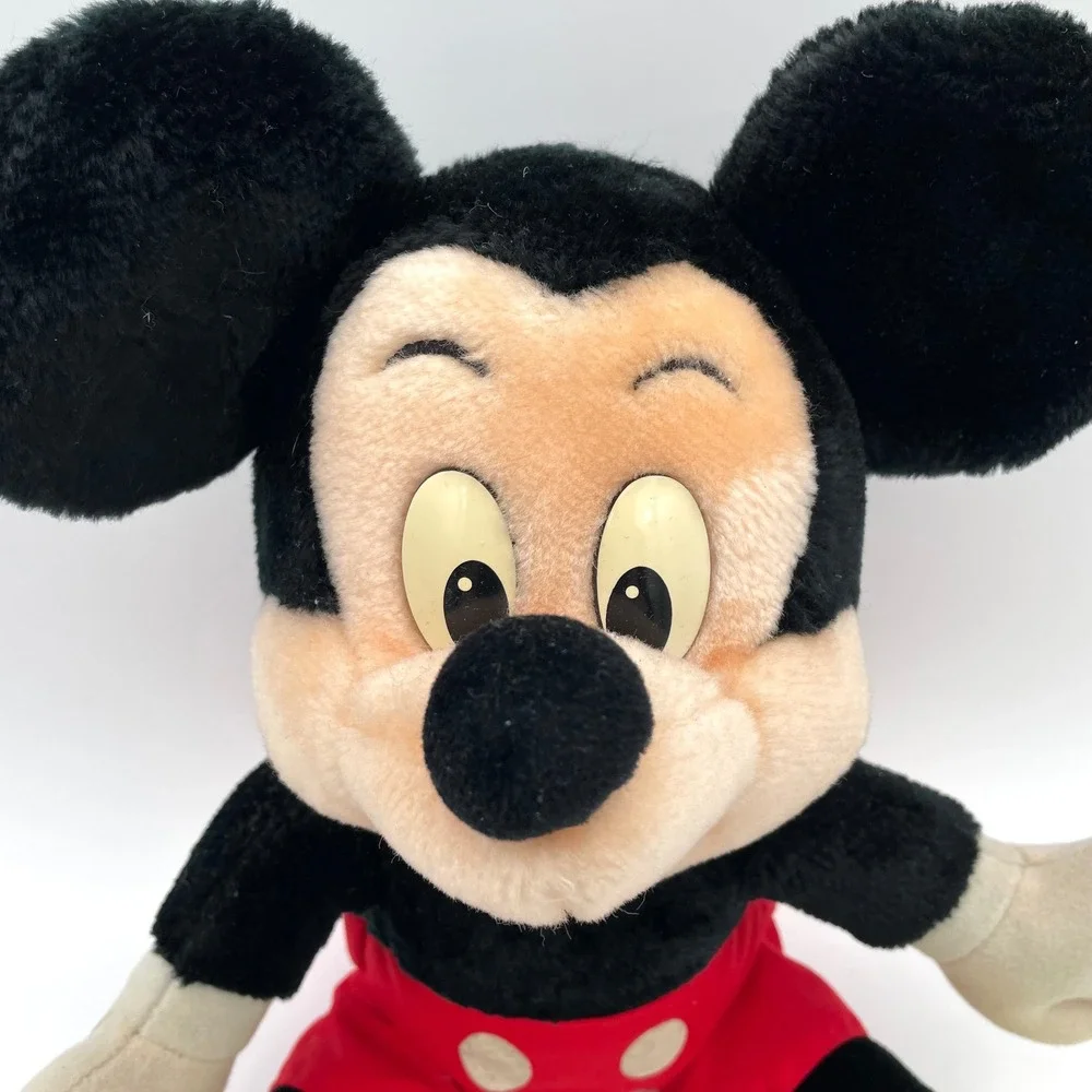 Disney Mickey Mouse Plush Toy Unisex OS Black Red Good Vintage Disneyland WDW